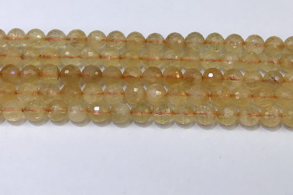 CCR341 15.5 inches 8mmm faceted round citrine beads wholesale