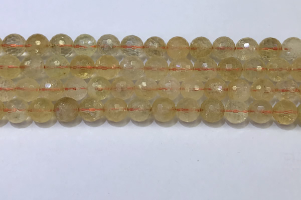 CCR342 15.5 inches 10mmm faceted round citrine beads wholesale