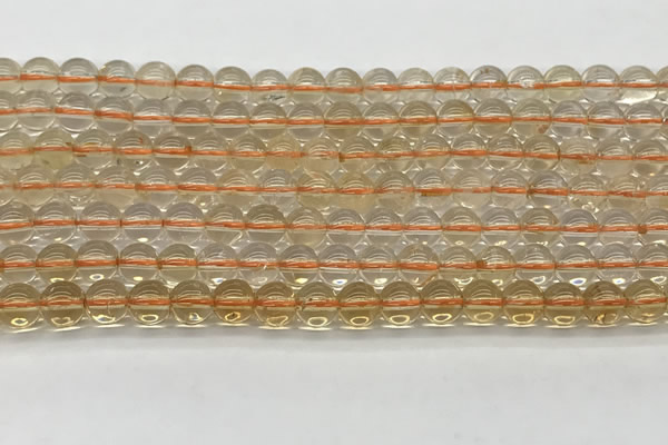 CCR345 15.5 inches 6mm round natural citrine beads wholesale