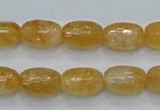 CCR35 15.5 inches 10*15mm faceted rice natural citrine gemstone beads