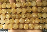 CCR358 15.5 inches 12mm faceted round citrine beads