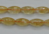 CCR36 15.5 inches 8*16mm faceted rice natural citrine gemstone beads