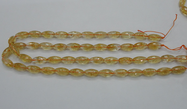 CCR36 15.5 inches 8*16mm faceted rice natural citrine gemstone beads