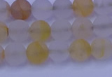 CCR371 15.5 inches 6mm round matte citrine beads wholesale