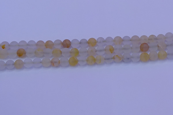 CCR371 15.5 inches 6mm round matte citrine beads wholesale