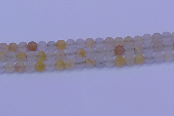 CCR372 15.5 inches 8mm round matte citrine beads wholesale