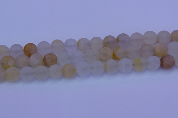 CCR374 15.5 inches 12mm round matte citrine beads wholesale