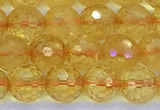 CCR385 15 inches 6mm faceted round citrine beads wholesale