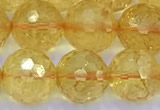 CCR387 15 inches 10mm faceted round citrine beads wholesale