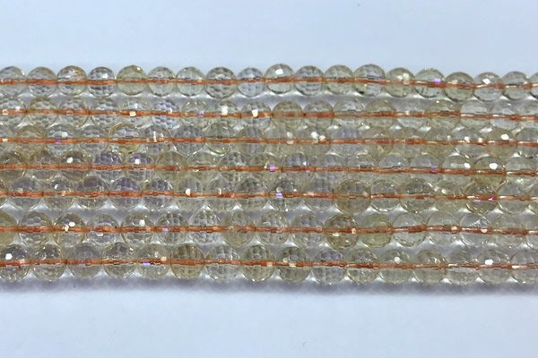 CCR390 15 inches 6mm faceted round citrine beads wholesale