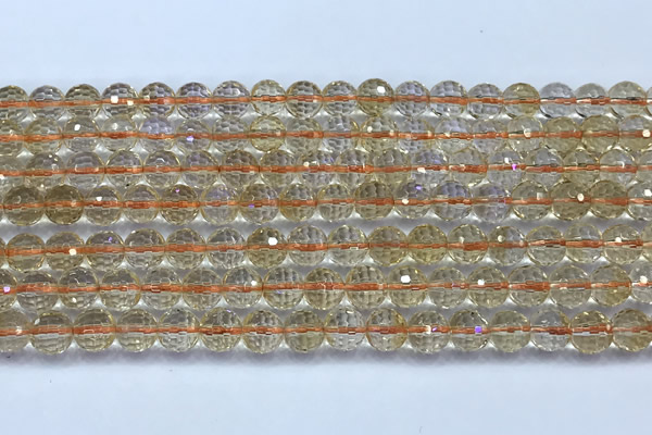 CCR391 15 inches 7mm faceted round citrine beads wholesale