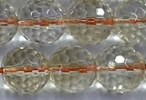 CCR393 15 inches 9mm faceted round citrine beads wholesale