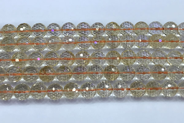 CCR393 15 inches 9mm faceted round citrine beads wholesale