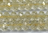 CCR395 15 inches 3*4mm faceted rondelle citrine beads