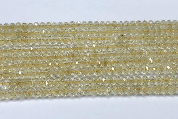 CCR395 15 inches 3*4mm faceted rondelle citrine beads