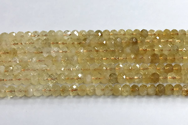 CCR397 15 inches 4*6mm faceted rondelle citrine beads