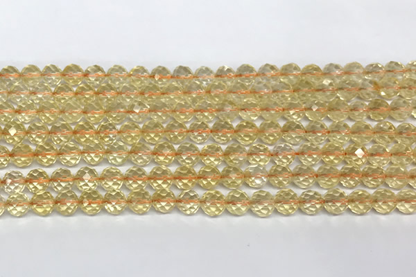 CCR398 15 inches 6mm faceted round citrine beads