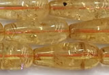 CCR405 15 inches 8*20mm teardrop citrine gemstone beads