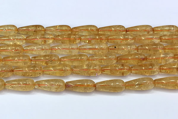 CCR405 15 inches 8*20mm teardrop citrine gemstone beads