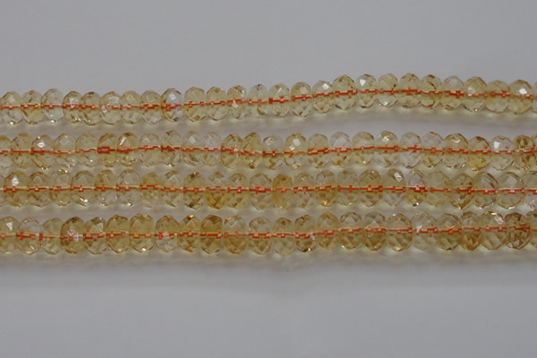 CCR52 15.5 inches 5*8mm faceted rondelle natural citrine beads