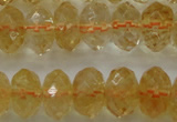 CCR53 15.5 inches 6*10mm faceted rondelle natural citrine beads