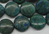 CCS161 15.5 inches 18mm flat round dyed chrysocolla gemstone beads