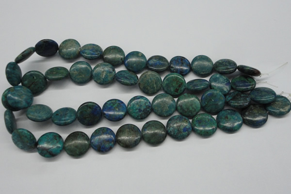 CCS161 15.5 inches 18mm flat round dyed chrysocolla gemstone beads