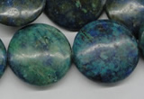 CCS162 15.5 inches 25mm flat round dyed chrysocolla gemstone beads