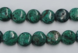 CCS211 15.5 inches 10mm flat round natural Chinese chrysocolla beads