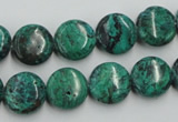 CCS212 15.5 inches 12mm flat round natural Chinese chrysocolla beads