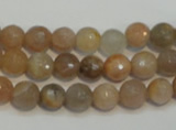 CCS311 15.5 inches 8mm faceted round natural sunstone beads