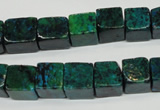 CCS420 15.5 inches 10*10mm cube dyed chrysocolla gemstone beads