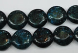 CCS434 15.5 inches 14mm flat round dyed chrysocolla gemstone beads