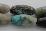 CCS45 15.5 inches 15*30mm rice natural chrysocolla gemstone beads