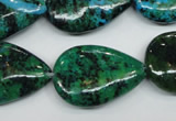 CCS456 15.5 inches 20*28mm flat teardrop dyed chrysocolla gemstone beads