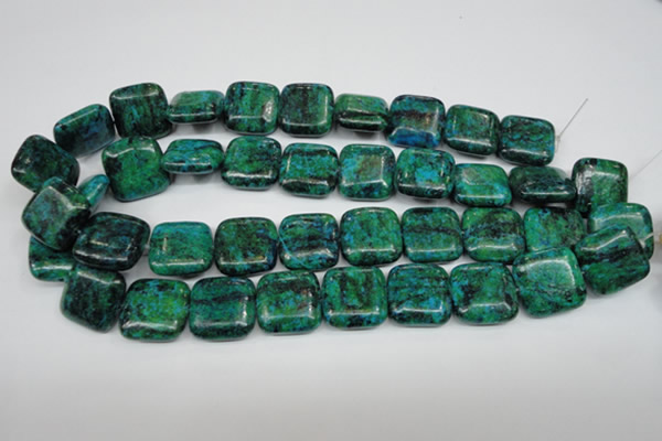 CCS467 15.5 inches 20*20mm square dyed chrysocolla gemstone beads