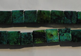 CCS612 15.5 inches 8*8mm cube dyed chrysocolla gemstone beads