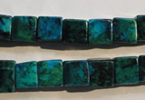 CCS614 15.5 inches 10*10mm cube dyed chrysocolla gemstone beads