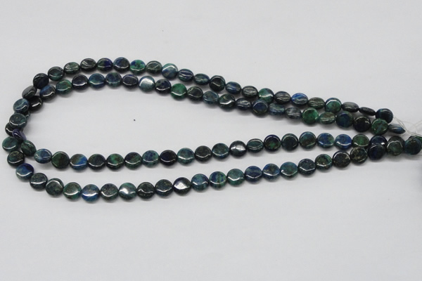 CCS62 16 inches 8mm flat round dyed chrysocolla gemstone beads