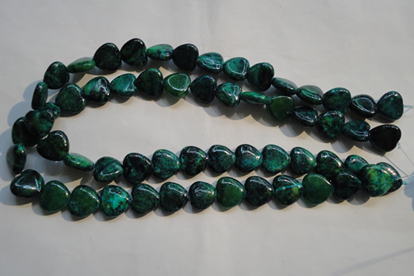 CCS651 15.5 inches 15*15mm heart dyed chrysocolla gemstone beads