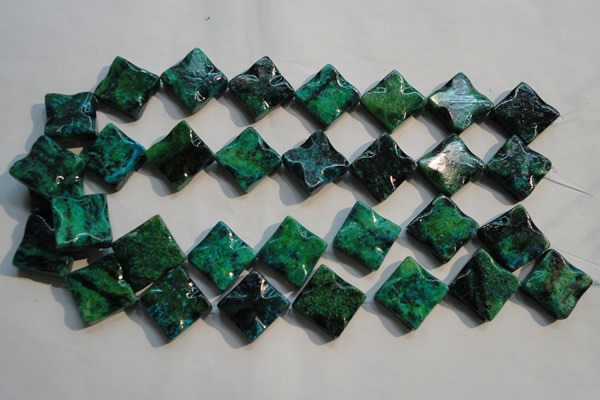 CCS685 15.5 inches 18*18mm wavy diamond dyed chrysocolla beads