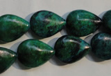 CCS691 15.5 inches 13*17mm flat teardrop dyed chrysocolla beads