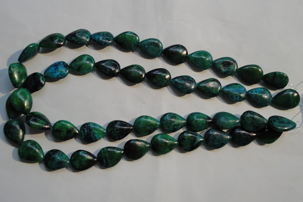 CCS691 15.5 inches 13*17mm flat teardrop dyed chrysocolla beads