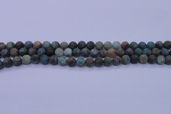 CCS762 15.5 inches 8mm round matte natural chrysocolla beads