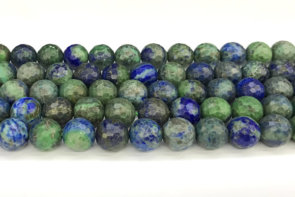 CCS922 15 inches 10mm faceted round chrysocolla beads wholesale