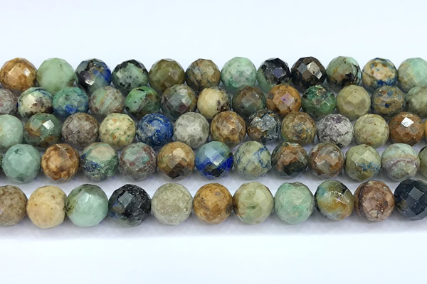 CCS932 15 inches 10mm faceted round chrysocolla beads