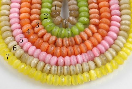 CCT05 14 inch 7*12mm faceted roundel cats eye beads Wholesale