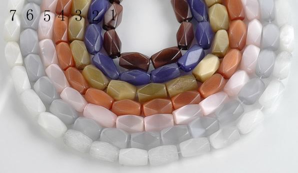 CCT07 14 inches 9*16mm faceted brick cats eye beads Wholesale