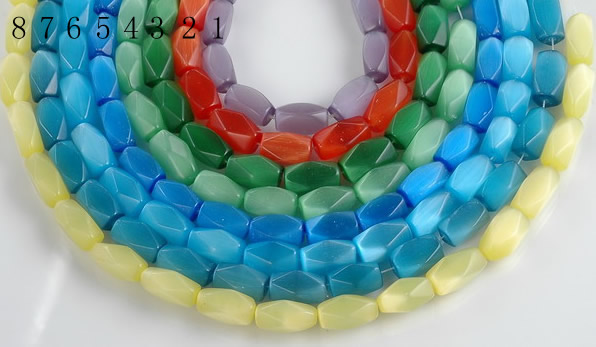 CCT08 Faceted brick 14 inches 9*16mm cats eye beads Wholesale