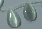 CCT1030 Top-drilled 14*22mm flat teardrop cats eye beads wholesale